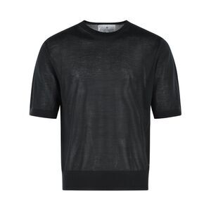 Seven Gauge Black Lyocell Sweater Men